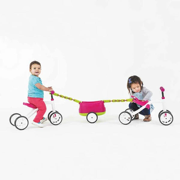 Bicicleta De Aprendizaje Chillafish Con Carro Rosado