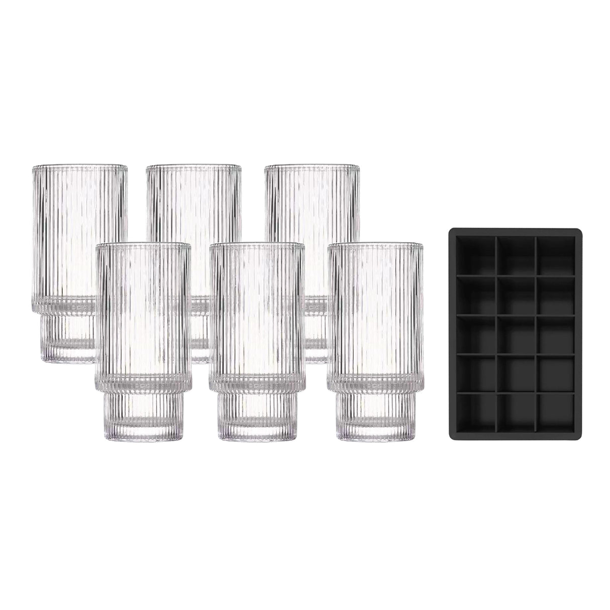 Pack 6 Vasos Largos Charlotte + Cubeta Hielo