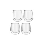 Set 4 Tazas Vidrio Doble Pared Expreso 80 ml Simplit