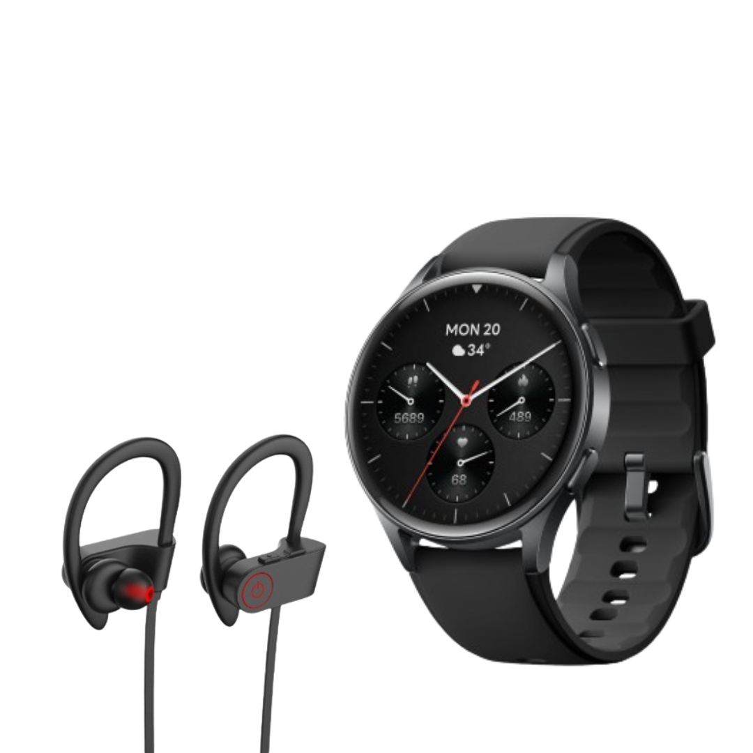 Pack Smartwatch Lhotse Vibe 05 Black + Audífonos Deportivo