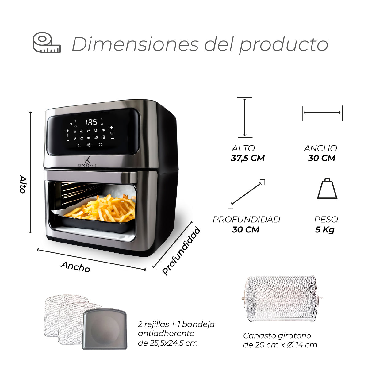 Freidora de Aire Max Edition 12L Kitchen-It