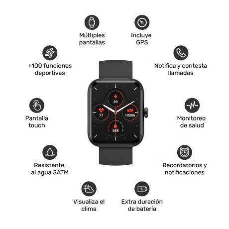 Reloj Smartwatch GPS MoveOn 7 Black 37/38mm