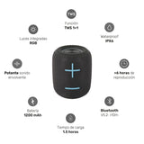 Parlante Portátil Inalámbrico Bluetooth TripGo+ Grey