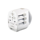 Adaptador Enchufe Universal Con Tierra Tres Clavijas + 2 Usb