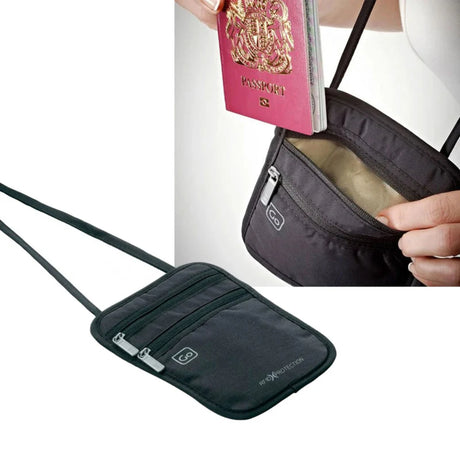 Porta Pasaporte  Pouch Seguro Con Bloqueo Rfid