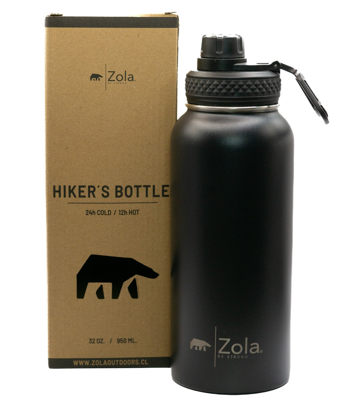 Botella Térmica Hikkers 1L Negro Zola