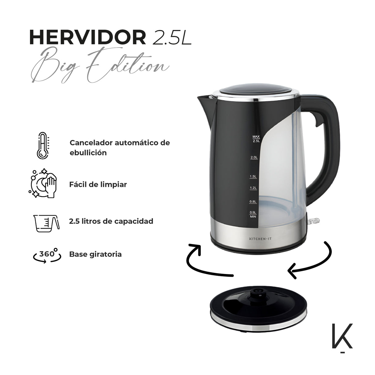 Hervidor Kitchen-it Big Edition 2,5 litros