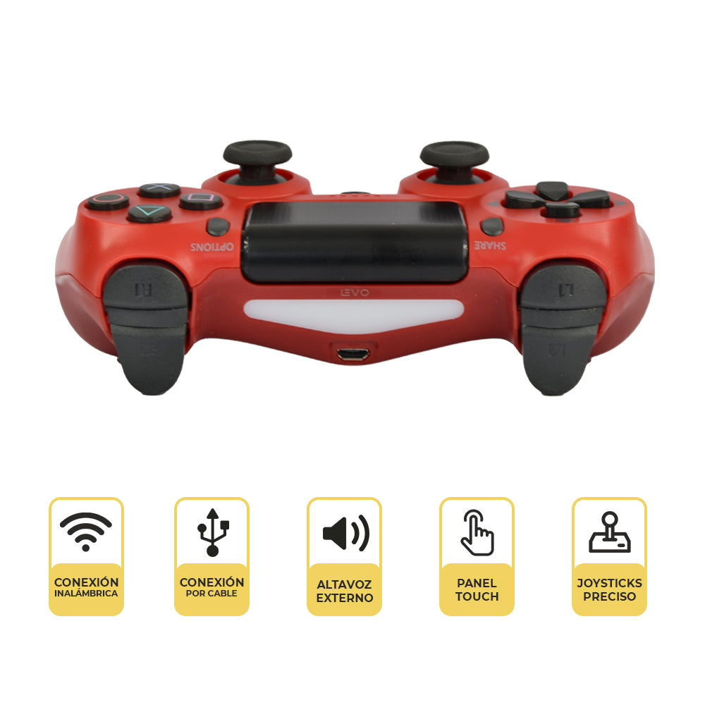 Control Joystick Inalámbrico doble Shock P4 Rojo Levo