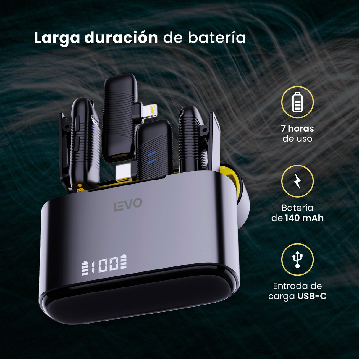 KIT Micrófono de Solapa Inalámbrico Lavalier EchoPro LEVO