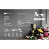 Bateria De Cocina 9 Piezas Berries Kitchenware