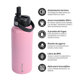 Botella Térmica Hydro Rosado  960ml + 2 Tapas Lhotse