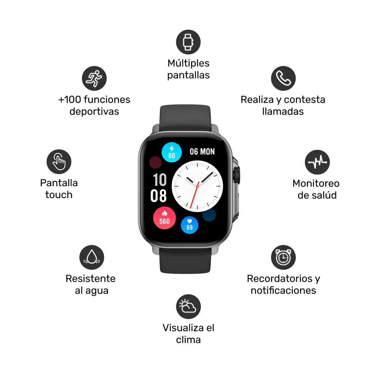 Pack Smartwatch Connect S03 + Audífono RM7 Blanco Lhotse