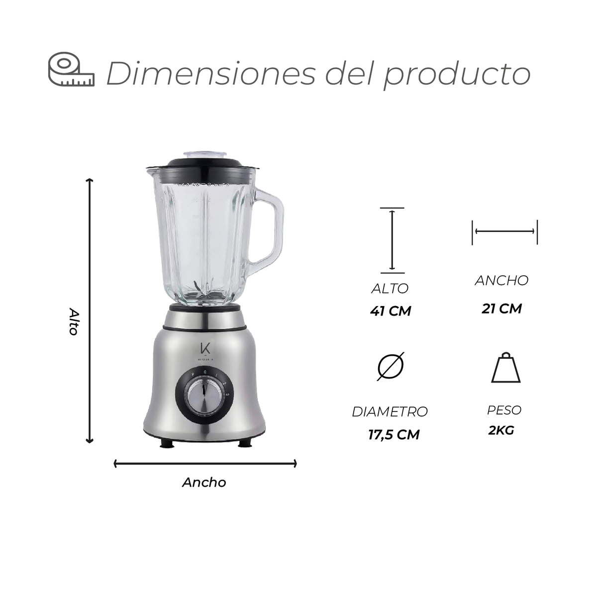 Licuadora Kitchen-it Professional Series 850W