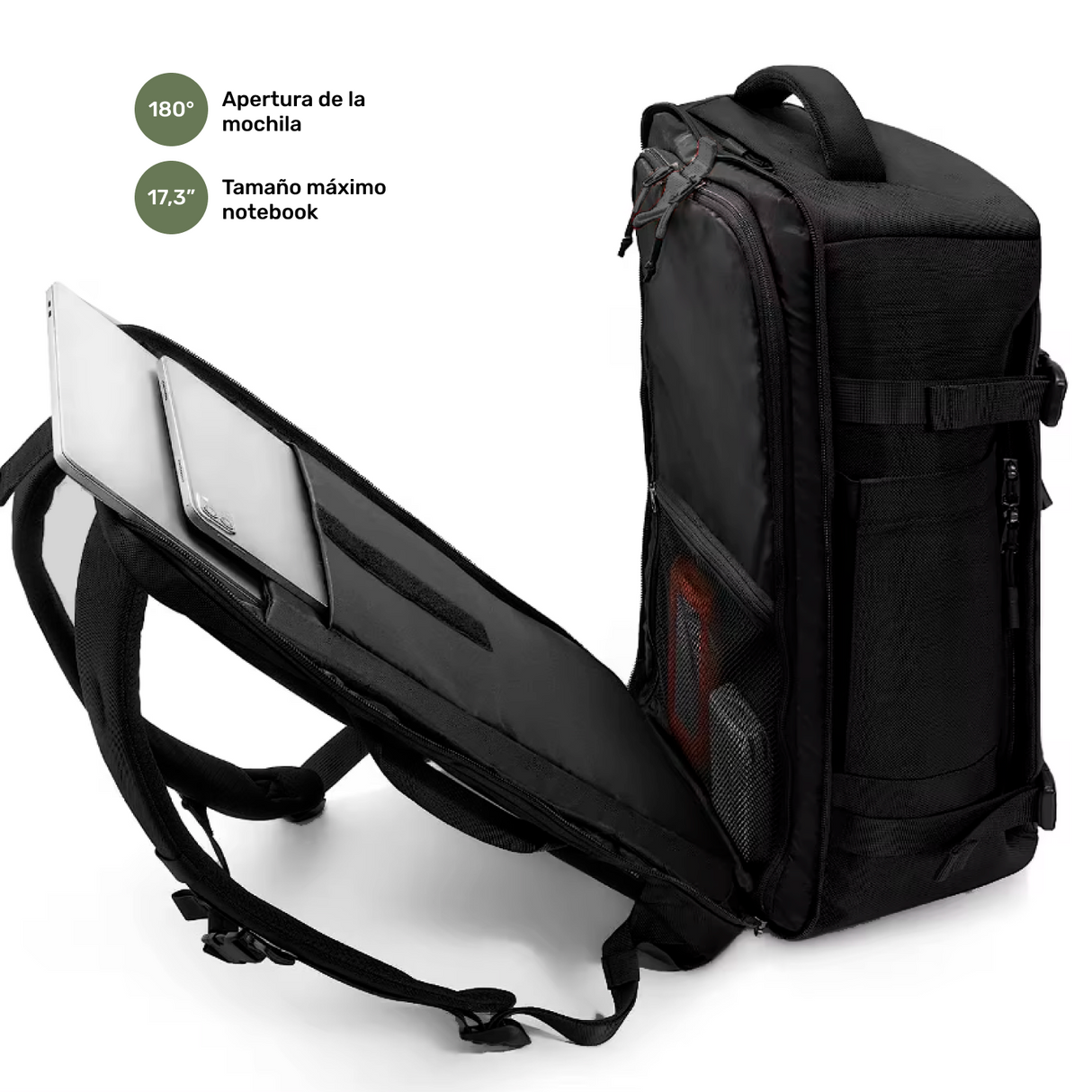 Mochila Viaje impermeable Notebook 17,3"Broadpeak 40L Lhotse