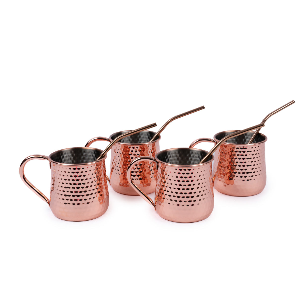 Set 4 Vasos Moscow Mule Mojito Mug Cobre + Bombillas Simplit