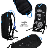 Mochila Outdoor HYDROROAD Negra + Bolsa de Agua Lhotse