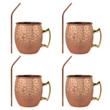 Set 4 Vasos Moscow Mule Mug Cobre + Bombillas Simplit