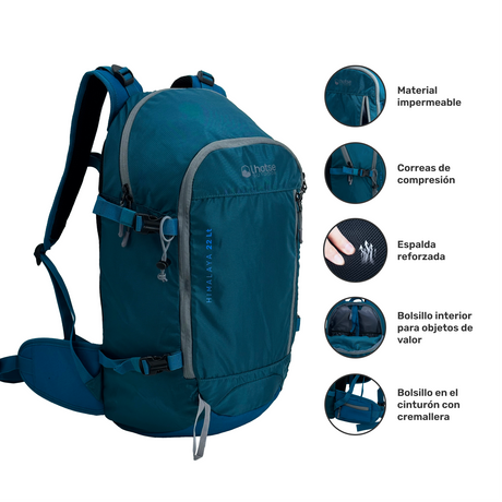 Mochila Deportiva Outdoor Trekking Himalaya 22Lt Lhotse Blue