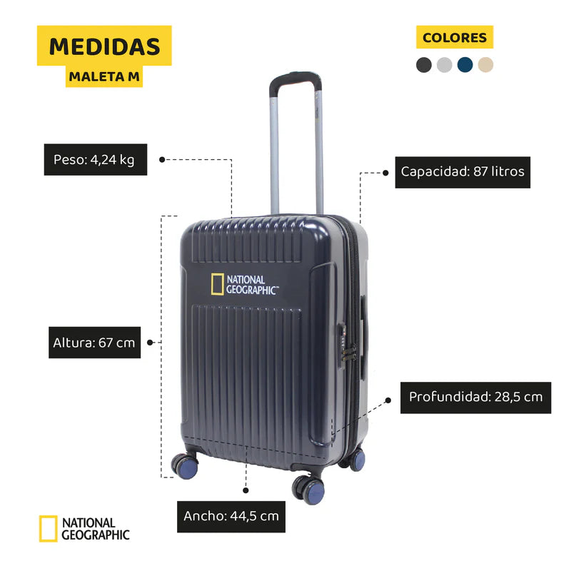 Maleta (M) 85Lt National Geographic  Silver Transit