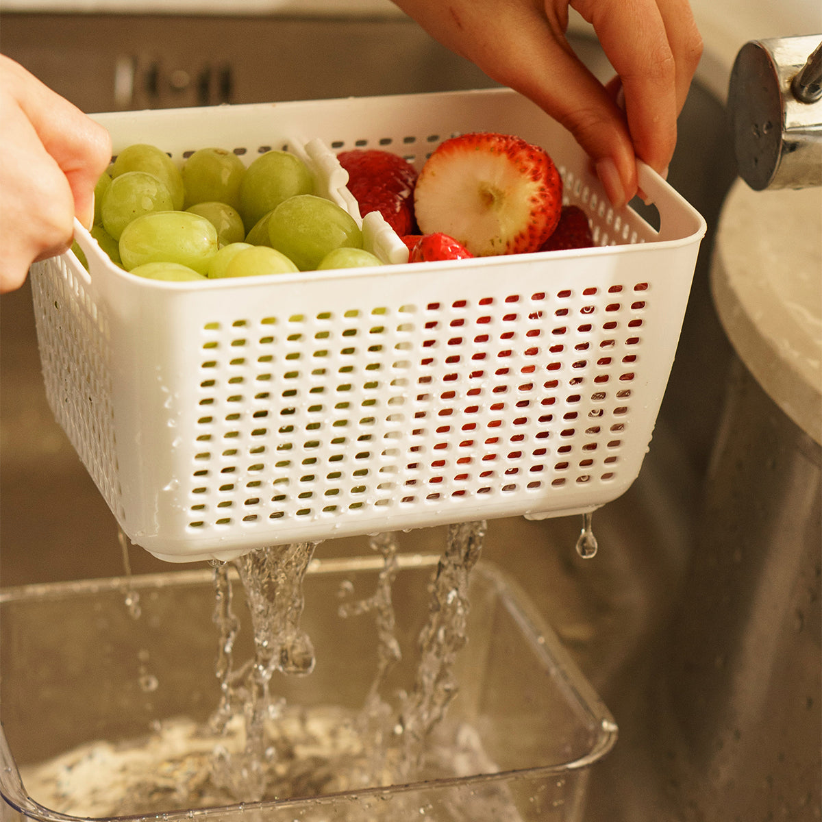 Organizador Refrigerador con Cesta Grande Simplit