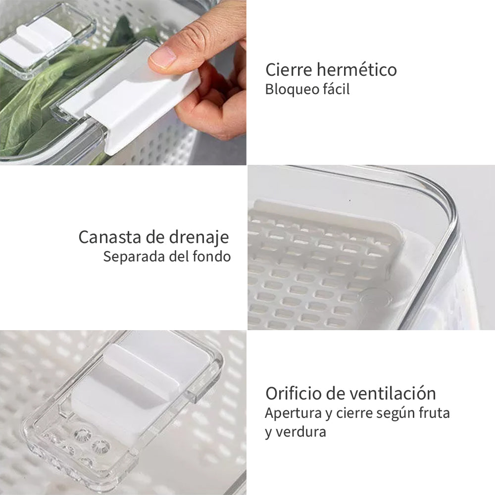 Organizador Refrigerador con Cesta Mediana Simplit