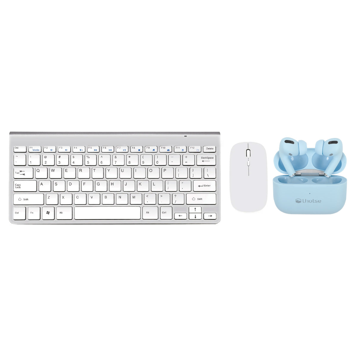 Pack Teclado y Mouse Levo + Audífonos Lhotse Rm7 Pro Celeste