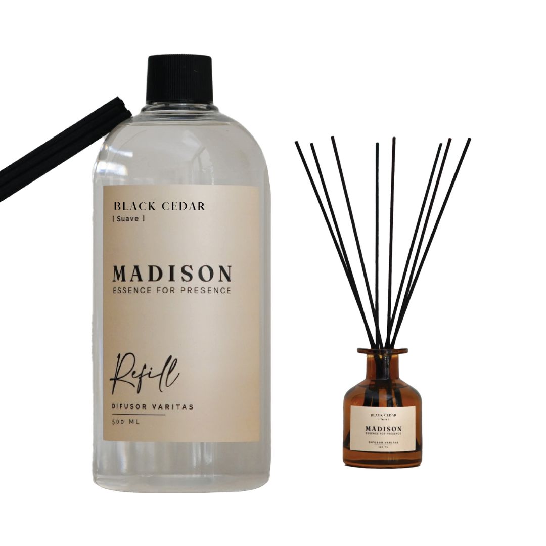 Difusor Ámbar 150 Ml + Refill 500 Ml Black Cedar Madison