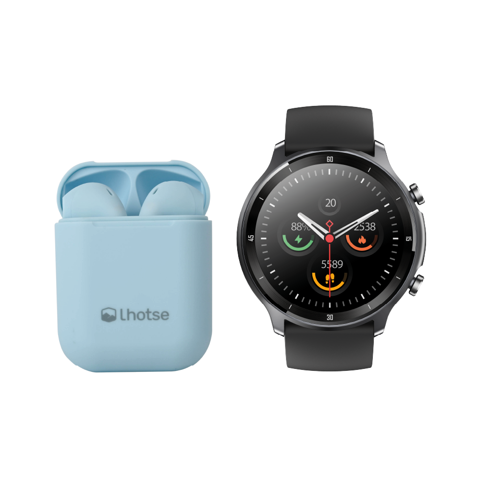 Pack Smartwatch Runner 219 + Audífonos Rm12 Azul Lhotse