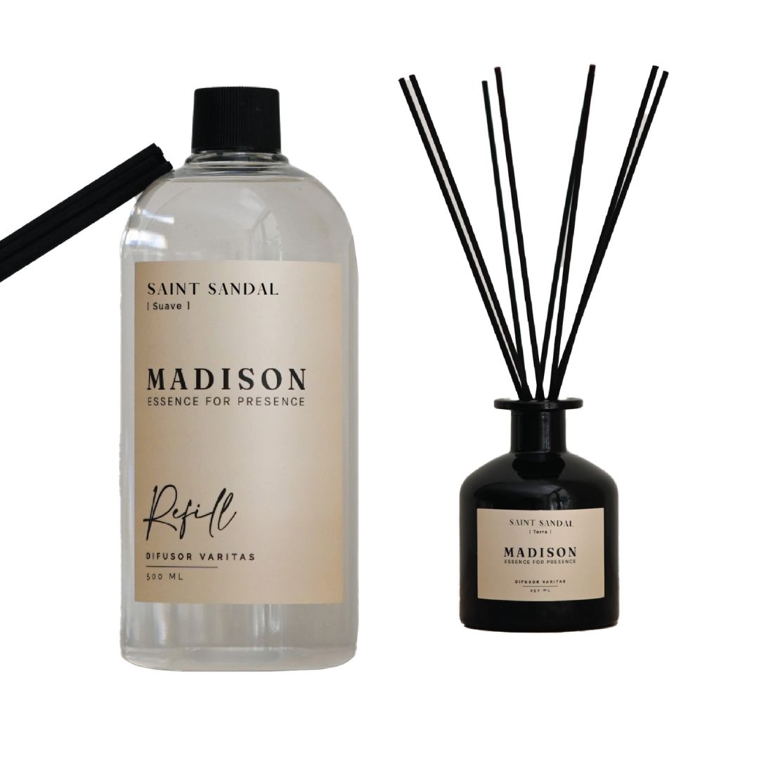 Difusor Negro 250 ml + Refill 500 ml Saint Sandal Madison