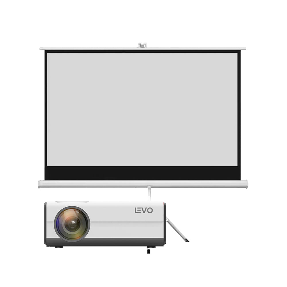 Proyector Led Portátil PL05 + Telón 100 pulgadas Levo