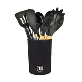 Pack Bateria Copper 7Pz + Set 12 Utensilios Negro Simplit