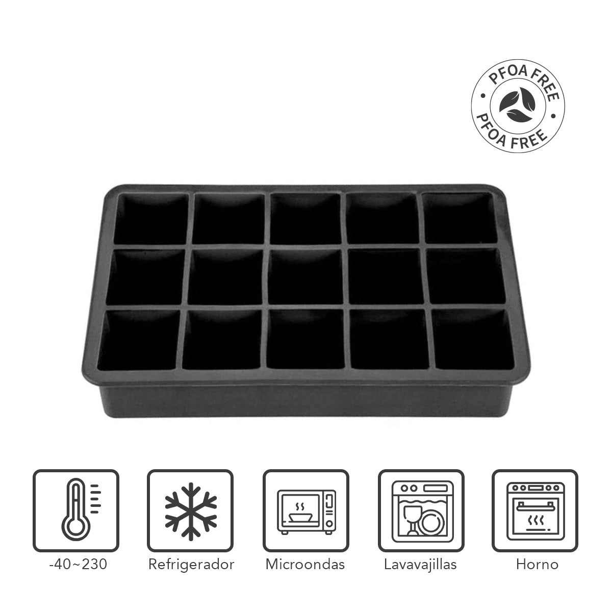 Pack 3 Cubetas de Hielo Silicona 15 Hielos