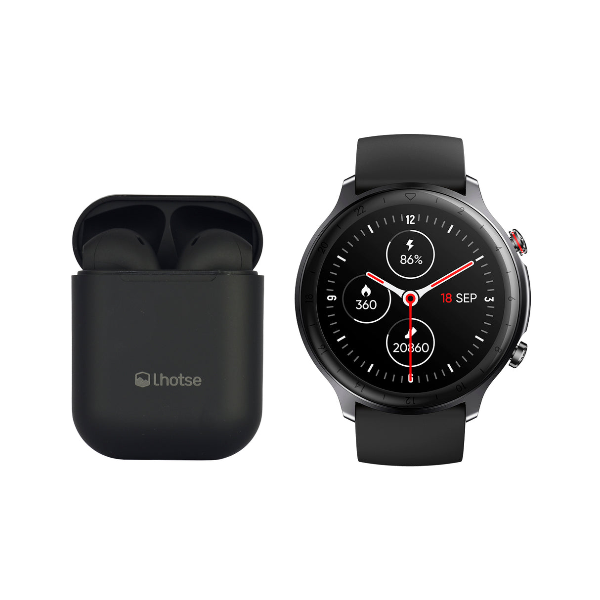 Pack Smartwatch Ultimate GPS 217 46mm Black + Audifono RM12