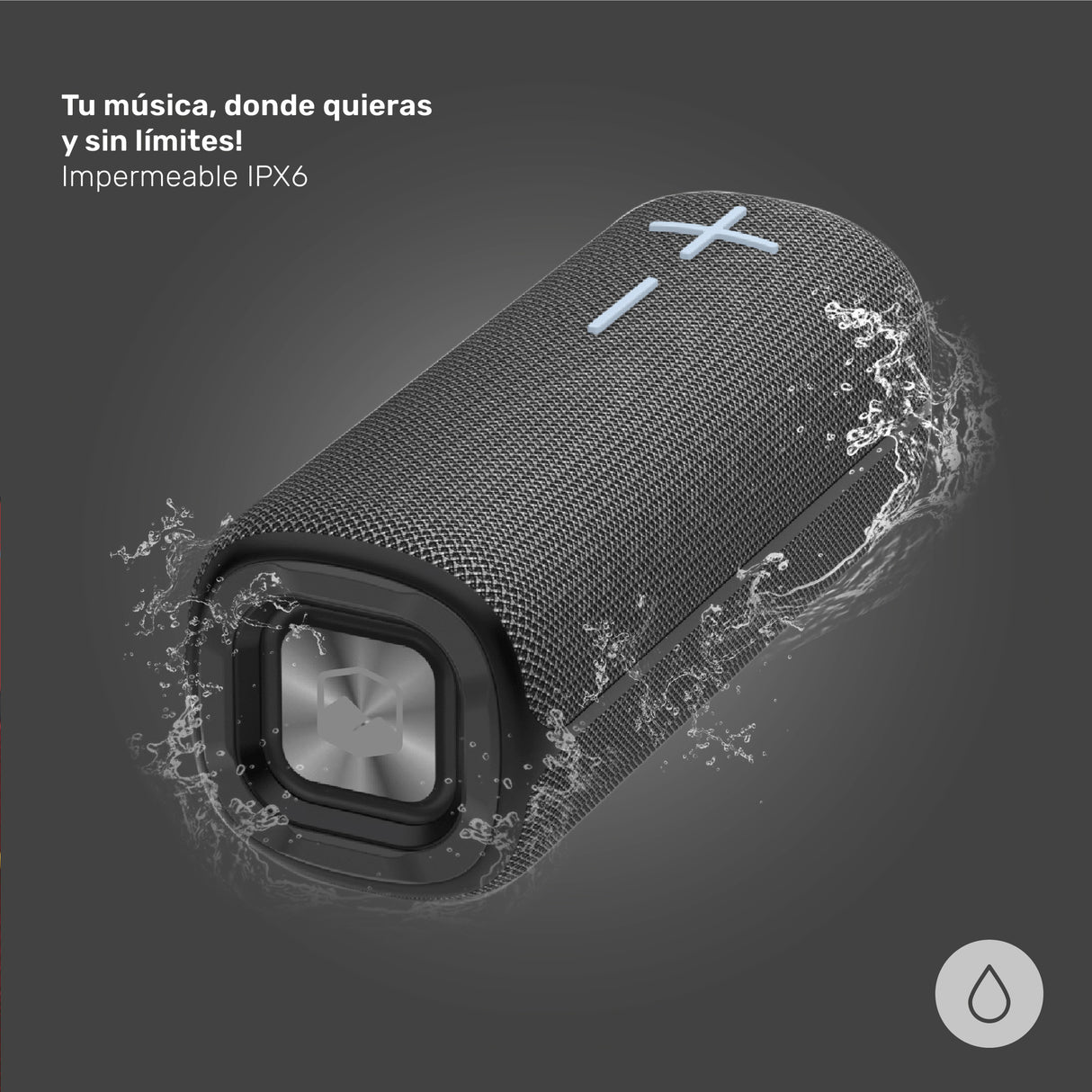 Parlante Portátil Inalámbrico Bluetooth Pulse On Grey