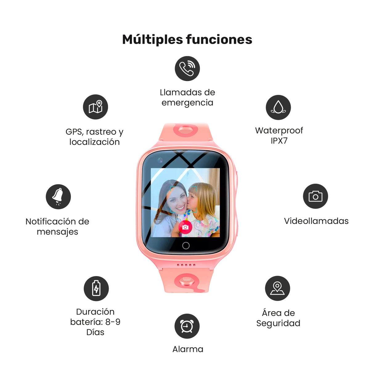 Reloj Smartwatch Lhotse Kids Safe K9 GPS Pink