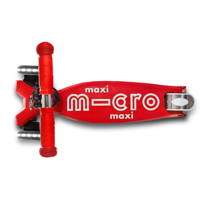 Scooter Maxi Micro Niños Deluxe LED Rojo