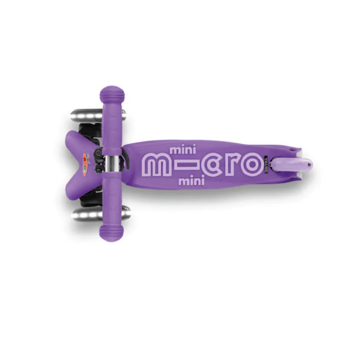 Scooter Maxi Micro Niños Deluxe  Plegable LED Morado