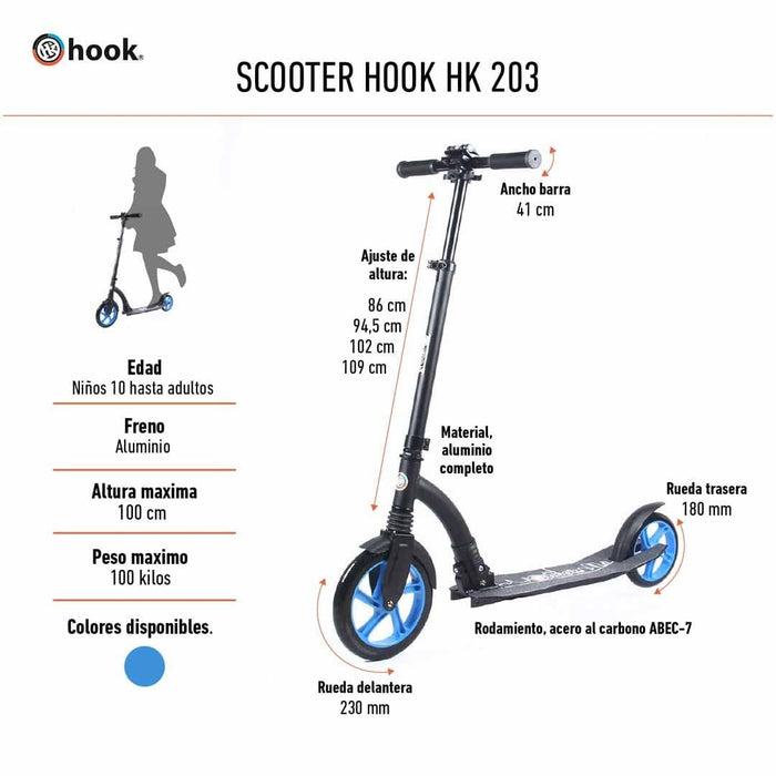 Scooter Monopatin Niños Hook HK 203