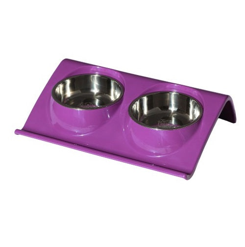 Plato Melamina Doble Z Talla S Morado Perro Mascan