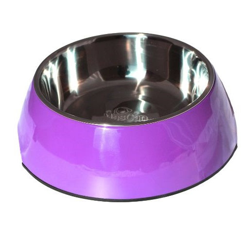 Plato Melamina Sólido Redondo Morado Talla L Perro