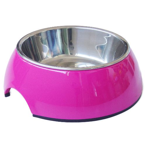 Plato Melamina Sólido Redondo Fucsia Talla Xl Perro