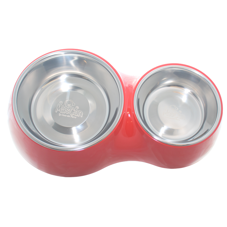 Plato Comida Agua Rojo Para Perro M Mascan