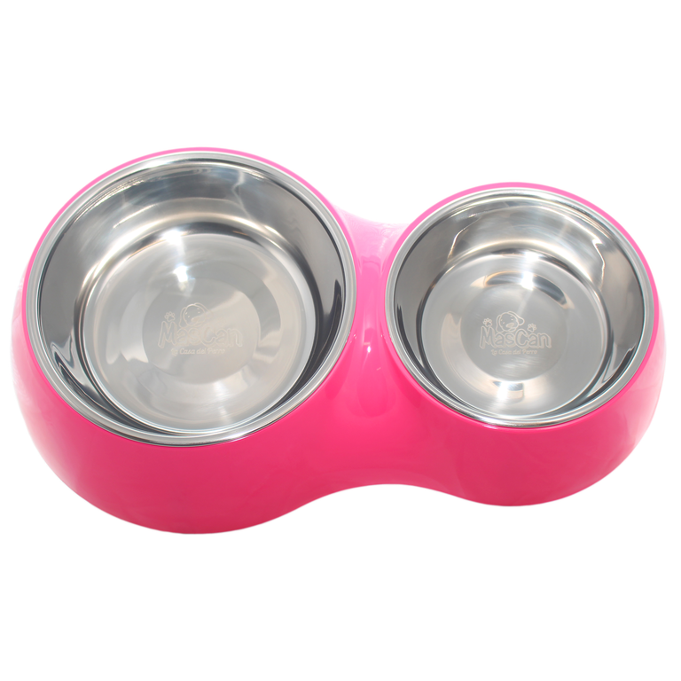 Plato Comida Agua Fucsia Para Perro M Mascan