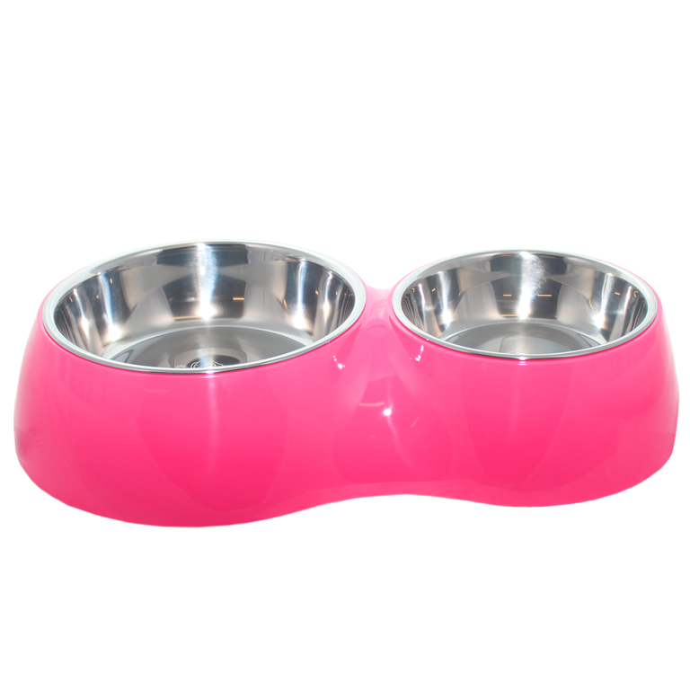 Plato Comida Agua Fucsia Para Perro L Mascan