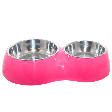 Plato Comida Agua Fucsia Para Perro L Mascan