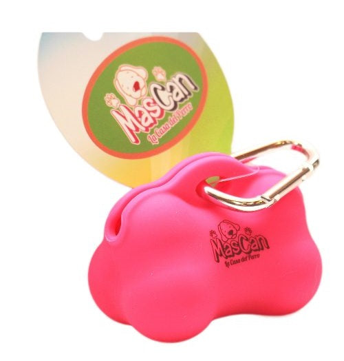 Porta Bolsas Sanitarias Hueso Fucsia Perro Mascan