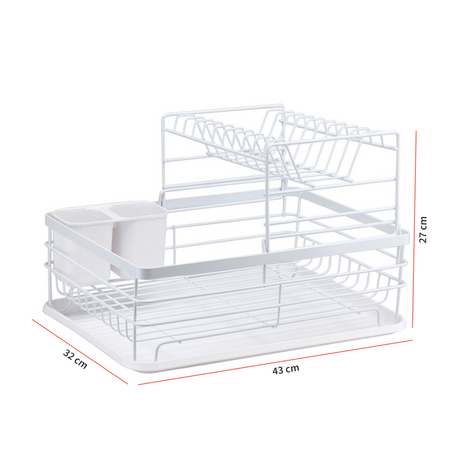 Secaplatos Escurridor 2 Niveles Acero Inox Blanco Simplit