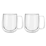 Set 2 Tazas Mug de Vidrio Doble Pared 300 ml Simplit