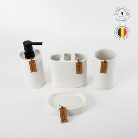 Set Accesorios de Baño 4pcs Ceramica Blanco Simplit