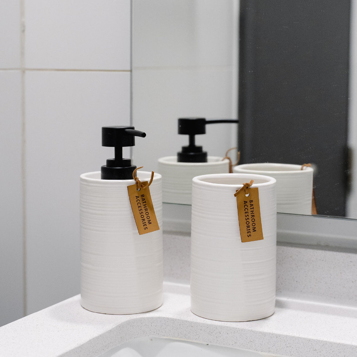 Set Accesorios de Baño 4pcs Ceramica Blanco Simplit